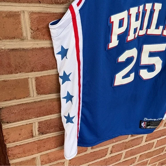Red white and blue Philadelphia 76ers NBA Jersey. Ben Simmons. Nike - Picture 7 of 11